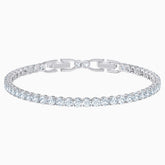 Swarovski Tennis Deluxe Bracelet; White; Rhodium Plated Dalmazio Design